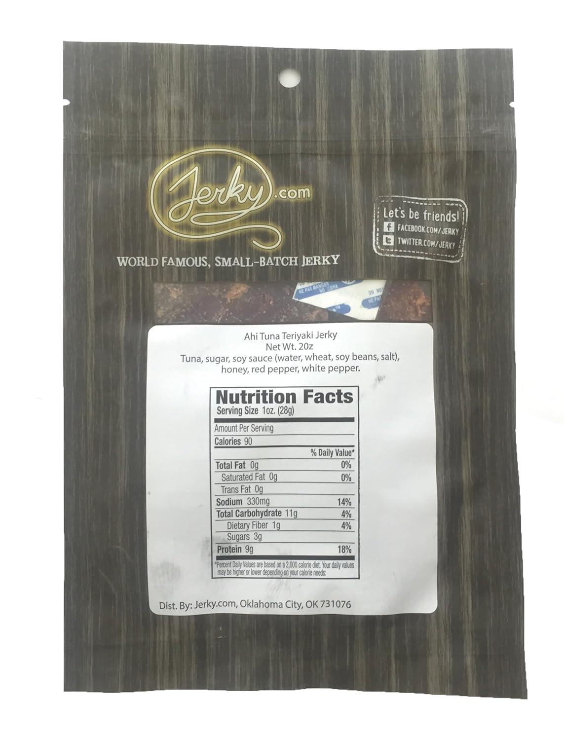 image:imageOriginal All Natural Rainbow Trout Jerky The Freshest and Best Trout Jerky on the Market 100 Whole Muscle Rainbow Trout No Added Preservatives No Added Nitrates and No Added MSG 175 oz bagAhi Tuna