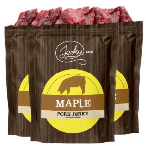 Jerky.com’s Barbecue Pork Jerky – The Best Wild Game Pork Jerky on the Market – 100% Whole Muscle – No Added Preservatives, No Added Nitrates and No Added MSG – 2.5 oz.(Maple)
